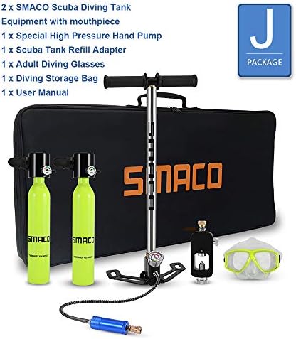 Qians Smaco Scuba Diving Tank Equipment, Mini Scuba Dive Cylinder with 10 Minutes Capability, Pressure & Corrosion Resistant Material