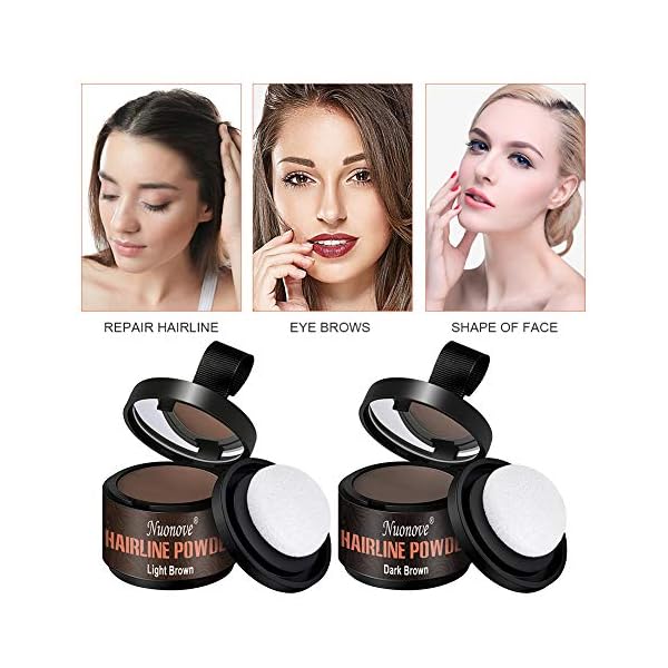 Hairline-Powder-Hair-Shadow-Hair-Root-Concealer-Instantly-Covers-and-Conceals-Receding-Hairlines-Professional-Hair-Root-Concealer-For-Makeup-for-Men-and-Women-Waterproof-Light-BrownDark-Brown Hairline Powder, Hair Shadow, Hair Root Concealer, Instantly Covers and Conceals Receding Hairlines, Professional Hair…