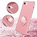Henpone iPhone 7 Case for Women Girls, iPhone 8 Case for Women Girls, Rose Gold Glitter Girly Cover with Stand Ring Kickstand Holder Bling Sparkly Diamond Phone Case for Apple iPhone 7/8 - Pink