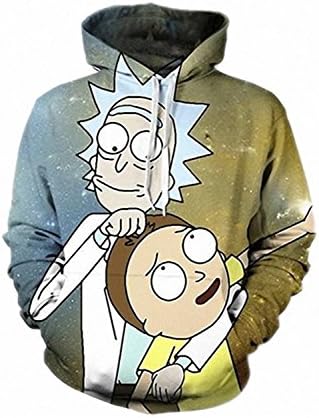 eiowhrfsedc hoodies Men Women Hoodies Sweatshirt Cartoon Rick and Morty 3D Print Casual Pullovers (L, Color 6)
