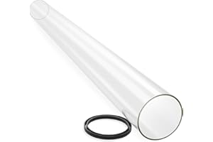 GENERIC Patio Heater Glass Tube Replacement, Model BFH 49.5 x 4.72 Patio Heater Replacement Parts with Ring, Outdoor Heater Replacement Parts for 4-Sided Pyramid Heater, Glass Tube Patio Heater for Model BFH