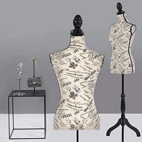 Pinnable Mannequin Torso Female Monogram Style Dress Form with Stand