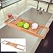 Giantex Bamboo Bathtub Caddy with Extending Sides, Bamboo Bath Tray with Extending Sides, Reading Rack, Wine Glass, Book and Tablet Holder