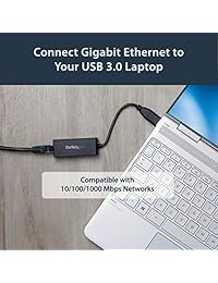 StarTech adaptador de red de NIC con conexión Gigabit Ethernet y puerto USB, Negro