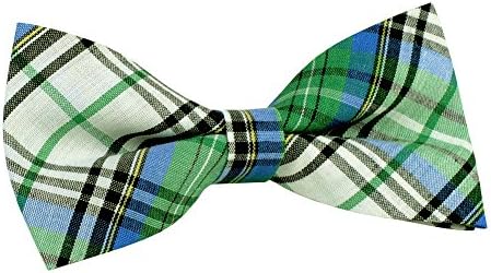 ST34 Brand New Fashion Plaid Tuxedo Adjustable Bow tie for MENS (4.6"x 2.3")-Various Colors (BB-106 Multi-color Check)