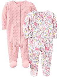 Girls' 2-Pack Cotton Footed Sleep Play