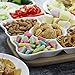 Dowan Divided Serving Trays, Porcelain Serving Dishes for Parties, Set of 2, Dishwasher Safe, 9.4 Inch Perfect for Chips and Dip, Veggies, Snacks, White, Pack of 2