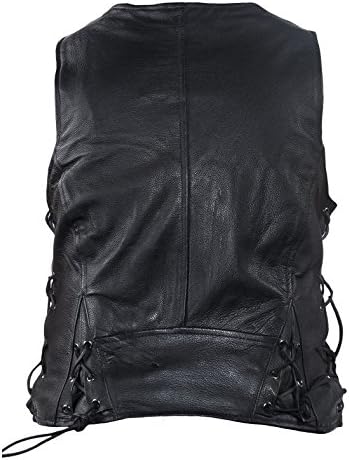 Ultimate Leather Apparel Women's Naked Leather Motorcycle Vest Zip Front With Concealed Carry