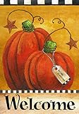 Pumpkin Autumn Welcome Primitive Fall Garden Flag