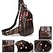 Yilen Casual Daypack Top Grain Genuine Leather Sling Shoulder Backpack with Front Buckle Chest Bag(Coffee)