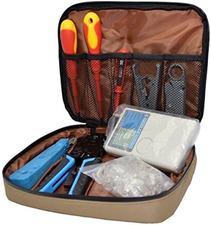 9 in 1 Tool Set Pocket Electrical Tester Splash-Proof with tester screwdriver VDE Plier Crimp End Abmantler, LSA + Tool, 50x Network Connector