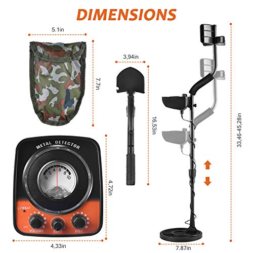 kuman Detector with Headphone Jack, High-Accuracy Metal Finder w, Orange