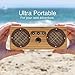 Bongo Bamboo Retro Bluetooth Speakers - Portable Wireless Handcrafted Wood Speaker for Travel, Home, Outdoors | Dual Passive Subwoofer, 15 Hour Battery - Vintage Bamboo