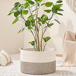 KAKAMAY Large Blanket Basket (20"x13"),Woven