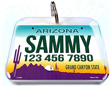 Arizona Car License Plate Pet ID Tag by ID4Pet (Teacup 1.00" x 0.75")