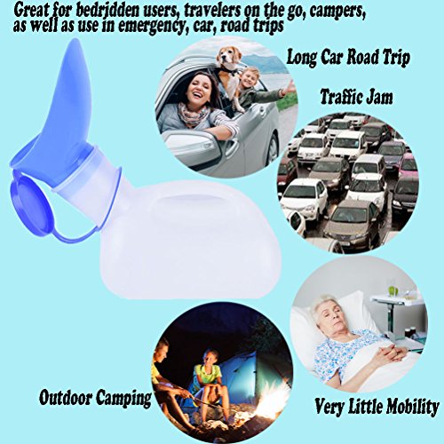 image for Buytra Portable Unisex Urinal Bottle with Lid 1000ML, Emergency Male F