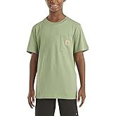 Carhartt Boys' Big Short-Sleeve Pocket T-Shirt, Loden Frost Green, Youth Small (8/10)