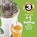 Hamilton Beach 67602A Big Mouth 800 Watt Juice Extractor, White and Green, Extra Large 3 Inch Feed Chute and Pulp Bin, Stainless Steel Micro-Mesh Strainer Basket, One Speed Control