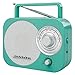 Studebaker SB2000TS Teal/Silver Retro Classic Portable AM/FM Radio with Aux Input
