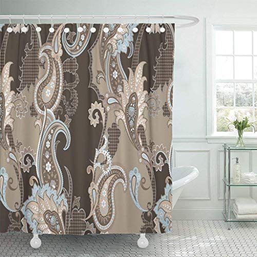 Gettoget Folk Paisley Pattern In Beige Brown Peach And Light Blue