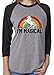 SoRock Unisex I'm Magical Rainbow Unicorn 3/4 Sleeve Tri Blend Tshirt XSmall Heather Grey