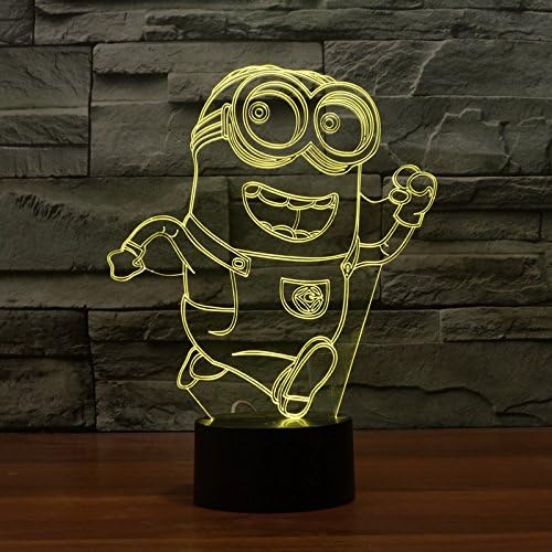 Minions Night Light 3D LED illusion 7 Color Touch Button Desk Lamp Room Decor Light