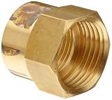 Anderson Metals Brass Garden Hose Fitting, Connector, 3/4" Female Hose ID x 1/2" Female Pipe