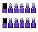 12PCS Empty Refill Glass Essential Oil Sample Packing Roller Roll-on Bottles with Metal Roller Balls and Black Cap Makeup Aromatherapy Perfumes Lip Balms Vial Storage Container Jar Pots (1ml, Purple)
