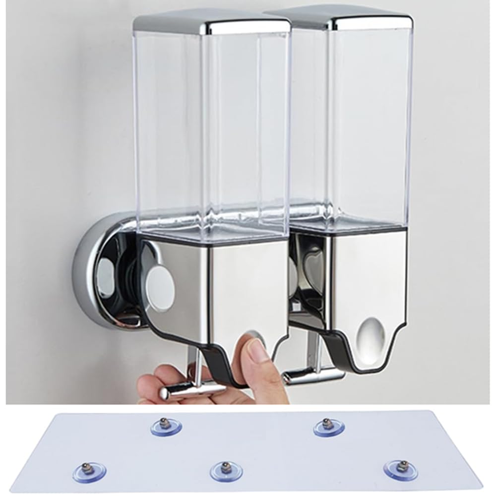 Manual Presshead Wall Mounted Soap Dispenser, Shower and Lotion Dispenser for Home, Bathroom, Kitchen, Hotels, Restaurants (Transparent, 1000ml)