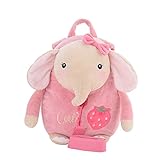 Me Too Baby Cartoon Plush Backpack Anti-lost Shoulder Bags (Pink Elephant)
