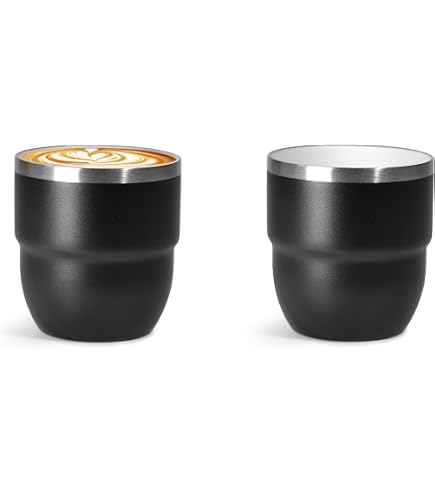 KEEPEE 4 Oz Stackable Espresso Cups – Vacuum Insulated Stainless Steel With Ceramic Coating, 2-Pack Navy - View #11