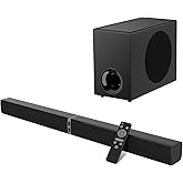 MZEIBO Sound Bar with Subwoofer,120W Soundbar for Smart TV Surround Sound Home Theater System Bluetooth 5.3 Audio Compatible with ARC, AUX, Optical