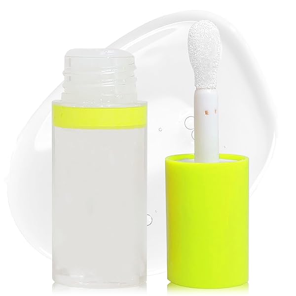 LIP PLUMPING LIP GLOSS,BIG BRUSH HEAD LIP OIL HYDRATING NOURISHING & SMOOTH GLOSSY LIP GLOW OIL,MOISTURIZING TINTED LIP GLOSS LIP BALM SHINY AND VEGAN PLUMPING LIP TINT CARE(#01 TRANSPARENT NUDE)