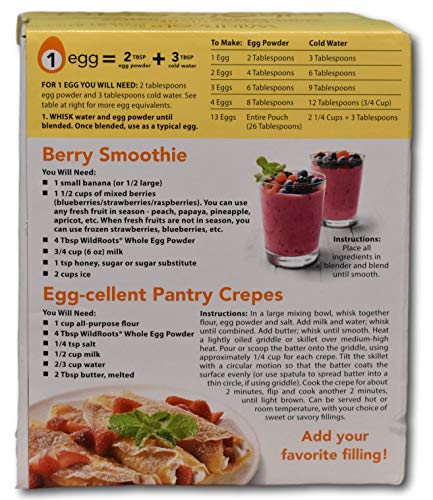 WildRoots Whole Egg Powder Made with Real Egg for Real People