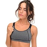 BRAUFACTUM Women's Wirefree Lightly Lined Racerback High Impact Full Figure Support Sports Bra