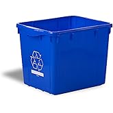 Nova Products 16 Gallon (60L) Curbside Recycling Bin – Heavy Duty HDPE, Stackable, Large Rounded Handles, Outdoor Residential