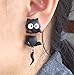 Scheppend Polymer Clay Cute Cartoon Cat Handmade Stud Earrings,White Eyes