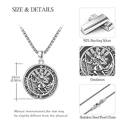 DOTBJ St Christopher Round Medal Necklace, 925