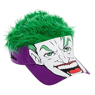 Flair Hair Mens Cotton The Joker Visor Cap Hat W Green Hair