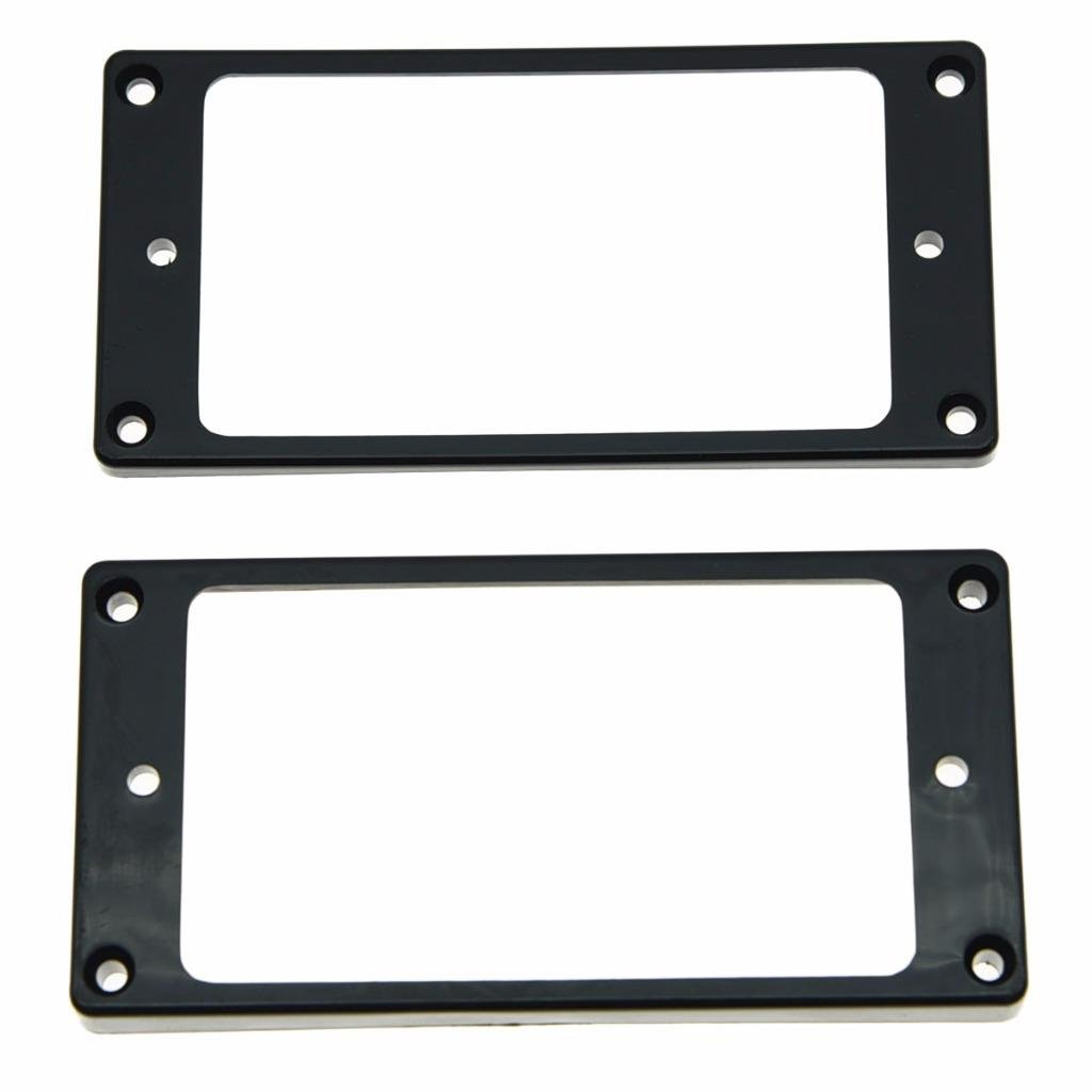 Dopro Set of 2 Plastic Humbucker Pickup Ring Pickup Mounting Frame Curved Bottom 35 for Neck and 79 for Bridge Pickup Black — image 1