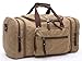 Canvas Duffel Bag, Aidonger Vintage Canvas Weekender Bag Travel Bag Sports Duffel with Shoulder Strap (Khaki)