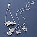 WURUIBO 3 PCS Rainbow Unicorn Jewelry Set for Girls, Fashion Necklace Earring Bracelet Crystal Rhinestone Set(Jewelry Set)
