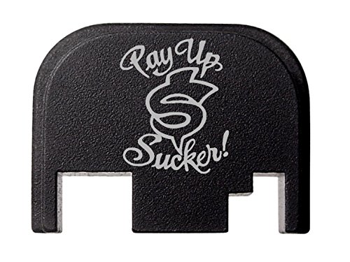 for Glock Gen 1-4 17 19 21 22 23 27 30 34 36 41 Rear Slide Cover Plate Black NDZ Pay Up Sucker Dollar Sign for Glock Gen 1-4 17 19 21 22 23 27 30 34 36 41 Rear Slide Cover Plate Black NDZ Pay Up Sucker Dollar Sign