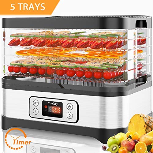 Food Dehydrator Machine, Jerky Dehydrators with Five Tray, Knob Button (5 trays-timer) - Thumbnail 7