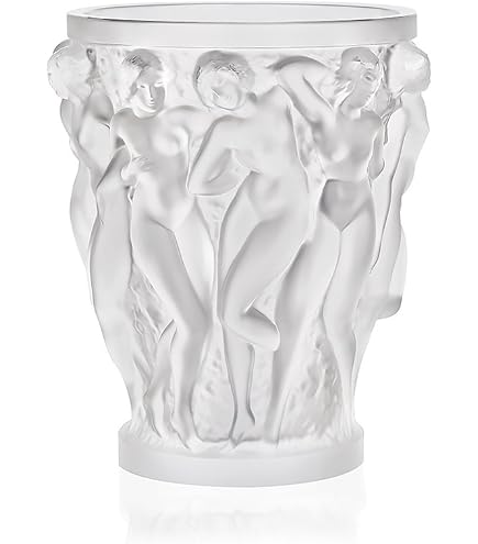 Amazon.com: Lalique 水晶透明蠟菊花瓶S : 居家與廚房