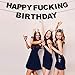LINGTEER Happy Funny Birthday Black Glitter Bunting Banner - Cheers to Surprise Funny Birthday Party Photo Backdrop Decorations.[Pre-Strung]