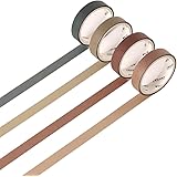 Yubbaex Natural Color Washi Tape Set 4 Rolls Decorative Tapes for Arts, DIY Crafts, Bullet Journals, Planners, Scrapbooking, 