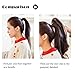 Beauty Angelbella Curly Ponytail Extension 14 Inch, Synthetic Short Curly Wave Claw Clip Ponytail Hairpieces for Women Natural Black