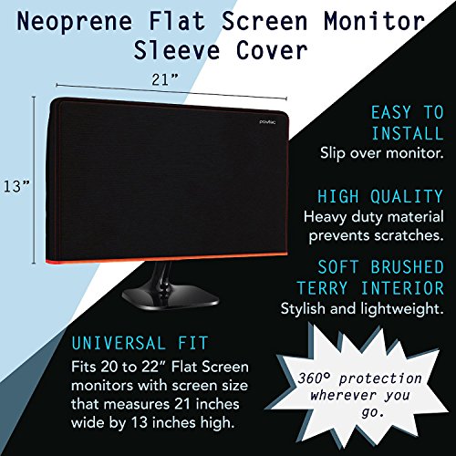 Pawtec Flat Screen Monitor Cover Scratch Resistance Neoprene Full Body Sleeve for LED LCD HD Panel (20 to 22 inches)