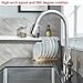 VALISY Lead-Free Modern Stainless Steel Satin Nickel Pull Down Kitchen Sink Faucet, Single Handle 1 or 3 Hole High Arc Kitchen Faucets with Pulldown Sprayer & Deck Plate